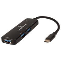 HUB USB TIPO C - 3 PUERTOS USB-A 1 PUERTO USB-C PERFECT CHOICE, - Garantía: 1 AÑO -