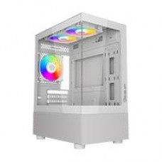 GABINETE OCELOT GAMING GLASS EW7 / MINI TOWER / M-ATX, ITX / PANEL LATERAL Y FRONTAL DE CRISTAL TEMPLADO/ INCLUYE 3 VENTILADORES / ENFRIAMIENTO LIQUIDO HASTA 240MM / GPU HASTA 315MM / COLOR BLANCO, - Garantía: 1 AÑO -