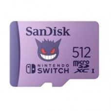 MEMORIA SANDISK MICRO SDXC 512GB NINTENDO SWITCH POKEMON GENGAR 100MB/S 4K U3 V30 SDSQXAO-512G-GN6ZK, - Garantía: 5 AÑOS -