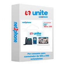 EXTENSION POR CONSUMO -NET2PHONE - PARA CONMUTADOR TELEFONICO EN LA NUBE UNITE DE 100 A 200 USUARIOS - LICENCIA POR USUARIO - RENTA MENSUAL MAS CONSUMO - ENTREGA ELECTRONICA, - Garantía: SG -