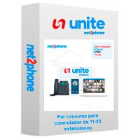 EXTENSION POR CONSUMO - NET2PHONE - PARA CONMUTADOR TELEFONICO EN LA NUBE UNITE DE 11 A 25 USUARIOS - LICENCIA POR USUARIO - RENTA MENSUAL MAS CONSUMO - ENTREGA ELECTRONICA, - Garantía: SG -