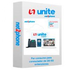 EXTENSION POR CONSUMO - NET2PHONE - PARA CONMUTADOR TELEFONICO EN LA NUBE UNITE DE 26 A 50 USUARIOS - LICENCIA POR USUARIO - RENTA MENSUAL MAS CONSUMO - ENTREGA ELECTRONICA, - Garantía: SG -
