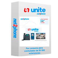 EXTENSION POR CONSUMO - NET2PHONE - PARA CONMUTADOR TELEFONICO EN LA NUBE UNITE DE 51 A 100 USUARIOS - LICENCIA POR USUARIO - RENTA MENSUAL MAS CONSUMO - ENTREGA ELECTRONICA, - Garantía: SG -