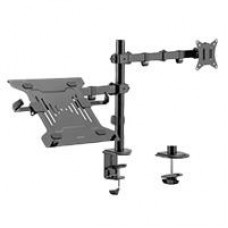 SOPORTE ACTECK ENFORCE ZONE SM480 / PARA MONITOR 17-32 PULG Y LAPTOP 10-15.6 PULG / ARTICULADO / PARA ESCRITORIO / INCLINACION Y GIRO AJUSTABLE / MAX 9KG MONITOR - 4 KG LAP / NEGRO / AC-939652, - Garantía: 1 AÑO -