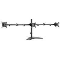 SOPORTE ACTECK ENFORCE ZONE-B SM435 / DE ESCRITORIO / 3 MONITORES / 17 - 32 PULG / HASTA 9 KG POR BRAZO / INCLINACION Y GIRO AJUSTABLE / VESA 75 - 100 MM / ORGANIZADOR DE CABLES / NEGRO / AC-939676, - Garantía: 1 AÑO -