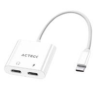 ADAPTADOR ACTECK SHIFT PLUS AA415 / USB C - 2X USB C / AUDIO - TIPO C DP / ANDROID - IOS / BLANCO / AC-939768, - Garantía: 1 AÑO -
