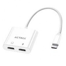 ADAPTADOR ACTECK SHIFT PLUS AA415 / USB C - 2X USB C / AUDIO - TIPO C DP / ANDROID - IOS / BLANCO / AC-939768, - Garantía: 1 AÑO -
