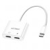 ADAPTADOR ACTECK SHIFT PLUS AA415 / USB C - 2X USB C / AUDIO - TIPO C DP / ANDROID - IOS / BLANCO / AC-939768, - Garantía: 1 AÑO -