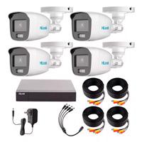 HILOOK BY HIKVISION KIT TURBOHD 1080P / DVR 4 CANALES / 4 CAMARAS BALA COLORVU CON MICROFONO INTEGRADO / FUENTE DE PODER / ACCESORIOS DE INSTALACION, - Garantía: 1 AÑO -