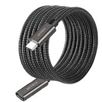 CABLE ACTECK EXTENSION LINK PLUS CE414 / USB C - USB C 3.1 / 60 CM / 4K A 60 HZ / 10 GBPS / NYLON TRENZADO / MACHO A HEMBRA / NEGRO / AC-939782, - Garantía: 1 AÑO -