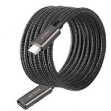 CABLE ACTECK EXTENSION LINK PLUS CE414 / USB C - USB C 3.1 / 60 CM / 4K A 60 HZ / 10 GBPS / NYLON TRENZADO / MACHO A HEMBRA / NEGRO / AC-939782, - Garantía: 1 AÑO -