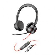 DIADEMA HP POLY 8X223AA BW 8225/ ALAMBRICA BINAURAL CONEXION USB-C USB-A CANCELACION ACTIVA DE RUIDO CONTROL PARA LLAMADAS COLOR NEGRO NARANJA, - Garantía: 2 AÑOS -