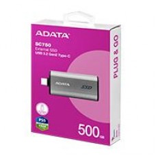 UNIDAD DE ESTADO SOLIDO EXTERNO 500GB ADATA SC750 PORTATIL USB TIPO C NEGRO WINDOWS MAC LINUX ANDROID PS4/5 XBOX SERIES X S SC750-500G-CCBK, - Garantía: 5 AÑOS -