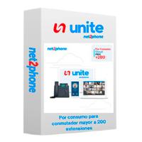 EXTENSION POR CONSUMO - NET2PHONE - PARA CONMUTADOR TELEFONICO EN LA NUBE UNITE DE 200  O MAS USUARIOS - LICENCIA POR USUARIO - RENTA MENSUAL MAS CONSUMO - ENTREGA ELECTRONICA, - Garantía: SG -