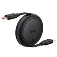 CABLE RETRACTIL BASEUS 1M, TIPO C A TIPO C, CABLE DE CARGA 60W, COLOR NEGRO, - Garantía: 1 AÑO -