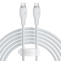 CABLE BASEUS TIPO C A TIPO C ,CABLE DE CARGA 100W, 5A, 2MTS COLOR BLANCO, - Garantía: 1 AÑO -