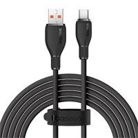 CABLE USB A TIPO C 6A BASEUS 2 MTS, 100W, COLOR NEGRO, - Garantía: 1 AÑO -