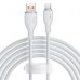 CABLE USB A TIPO C 6A BASEUS 2 MTS, 100W, COLOR BLANCO, - Garantía: 1 AÑO -