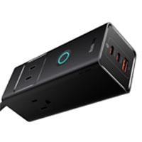 CARGADOR DE ESCRITORIO 6 PUERTOS BASEUS, POWERSTRIP 3 AC,2 TIPO C,1 USB-A 30W, CON CABLE DE ALIMENTACIN DE 1.5 M, COLOR NEGRO, - Garantía: 1 AÑO -