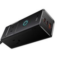 CARGADOR DE ESCRITORIO 6 PUERTOS BASEUS, POWERSTRIP 3 AC,2 TIPO C,1 USB-A 30W, CON CABLE DE ALIMENTACIN DE 1.5 M, COLOR NEGRO, - Garantía: 1 AÑO -