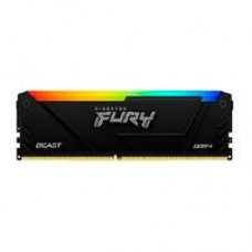 MEMORIA RAM KINGSTON DIMM DDR4 16GB 3200MT/S FURY BEAST BLACK XMP RGB CL16 288PIN 1.35V C/DISIPADOR DE CALOR P/PC/GAMER/ALTO RENDIMIENTO KF432C16BB12A/16, - Garantía: 1 AÑO -