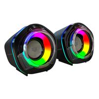 BOCINAS GAMER BALAM RUSH GLIMM PENTA BG545 / CONEXION DUAL / SONIDO ESTEREO / USB - BLUETOOTH 5.0 / 50 MM / 45 HZ -16 KHZ / ILUMINACION RGB / 2 CANALES / 6 W / NEGRO / BR-941228, - Garantía: 1 AÑO -