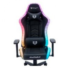 SILLA GAMER BALAM RUSH LIGHTNING RUSH V2 / MAX 150 KG / SOPORTE LUMBAR Y CERVICAL / PISTON CLASE 4 / INLCINACION 135° / REPOSABRAZOS 3D / ILUMINACION LED / TACTOPIEL / NEGRO / BR-940566, - Garantía: 1 AÑO -