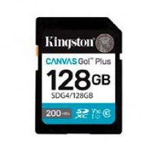 MEMORIA FLASH SD KINGSTON SDXC CANVAS GO PLUS 128GB 200MB/S C10 UHS-I U3 V30 (SDG4/128GB), - Garantía: 1 AÑO -