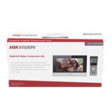 KIT DE VIDEOPORTERO ANALÓGICO HIKVISION  DE METAL / IP A 4 HILOS CON FUNCIÓN DE LLAMADA A APP HIK-CONNECT / MONITOR SE CONECTA A INTERNET POR CABLE O WIFI Y POR 4 HILOS AL FRENTE DE CALLE IP65 / EXPA, - Garantía: 1 AÑO -