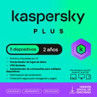 ESD KASPERSKY PLUS 5 DISP 3 CUENTAS KPM 2 AÑOS, - Garantía: SG -