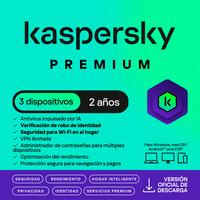 ESD KASPERSKY PREMIUM 3 DISP 2 CUENTAS KPM 2 AÑOS, - Garantía: SG -