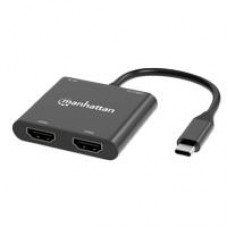 ADAPTADORES/MANHATTAN/154321/CONVERTIDOR USB-C A HDMI 2 PUERTOS 4K - MST, - Garantía: 3 AÑOS -