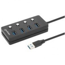 HUB/MANHATTAN/180887/HUB USB 3.2 CON 4 PUERTOS TIPO-A E INTERRUPTOR POR PUERTO, - Garantía: 3 AÑOS -
