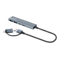HUB/MANHATTAN/181075/HUB DE 4 PUERTOS USB 3.2, 2 USB-A Y 2 USB-C, CONECTOR ADAPTABLE DE USB-A A USB-C, - Garantía: 3 AÑOS -