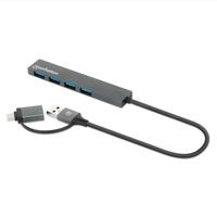 HUB/MANHATTAN/181006/ HUB DE 4 PUERTOS USB-A 3.2 GEN 1 CON CONECTOR ADAPTABLE DE USB-A A USB-C, - Garantía: SG -