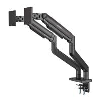 SOPORTES/MANHATTAN/462587/SOPORTE DE ALUMINIO CON SISTEMA DE PISTÓN PARA 2 MONITORES DE 17 A 45, - Garantía: 5 AÑOS -