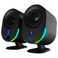 BOCINAS ACTECK DYNAMIC EXACT BS630 / PARA ESCRITORIO / INDICADOR DE LED / SONIDO ESTEREO / INALAMBRICA / BLUETOOTH 5.0- AUX 3.5 MM - USB / 20 W / 60 HZ - 20 KHZ / NEGRO / AC-935869, - Garantía: 1 AÑO -