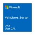 MICROSOFT OEM WINDOWS SERVER CAL 2025 SPANISH PAQUETE 1 USUARIOS LICENCIA X USR, - Garantía: SG -