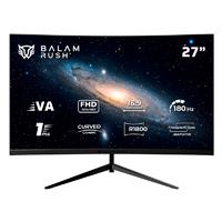 MONITOR GAMER BALAM RUSH ANDROMEDA MAG27Y / CURVO / 27 PULG / VA / FULL HD / 180 HZ / 1 MS / R1800 / VESA 100 / RGB / OVERCLOCK 200 HZ / FREESYNC / FLICKER FREE / LOW BLUE LIGHT / NEGRO / BR-942980, - Garantía: 1 AÑO -