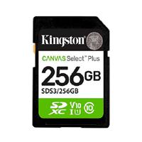 MEMORIA FLASH SD KINGSTON SDXC CANVAS SELECT 256GB 150MB/S C10 UHS-I U1 V10 (SDS3/256GB), - Garantía: 1 AÑO -