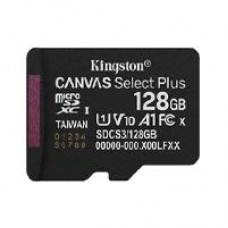 MEMORIA FLASH MICRO SD KINGSTON SDXC CANVAS SELECT PLUS 128GB 150MB/S UHS-I U1 V10 SIN/ADAPTADOR (SDCS3/128GBSP), - Garantía: 1 AÑO -