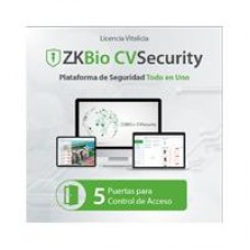 LICENCIA PARA ZKBIO CVSECURITY PERMITE GESTIONAR HASTA 5 PUERTAS PARA CONTROL DE ACCESO, - Garantía: SG -