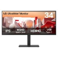 MONITOR PC LG B2B 34BA75QE-B CURVO ULTRAWIDE QHD 34, PANEL IPS,3440X1440,21:09,ALTAVOZ 5WX2,BRILLO 300CD/M2,SRGB 99%,CONTR 1000:1,3800R,60HZ,TR 5MS,HDR10,USB-C,HDMI,DISPLAYPORT,RJ-45,VESA 100X100 MM, - Garantía: SG -