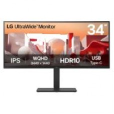 MONITOR PC LG B2B 34BA75QE-B CURVO ULTRAWIDE QHD 34, PANEL IPS,3440X1440,21:09,ALTAVOZ 5WX2,BRILLO 300CD/M2,SRGB 99%,CONTR 1000:1,3800R,60HZ,TR 5MS,HDR10,USB-C,HDMI,DISPLAYPORT,RJ-45,VESA 100X100 MM, - Garantía: SG -