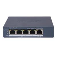 SWITCH GIGABIT POE+ / ADMINISTRABLE / 4 PUERTOS 1000 MBPS POE+ / 1 PUERTO 1000 MBPS UPLINK / CONFIGURACIÓN NUBE HIK-PARTNERPRO / MODO EXTENDIDO HASTA 300 METROS / 45 WATTS, - Garantía: 1 AÑO -