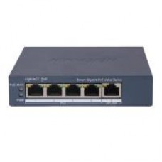 SWITCH GIGABIT POE+ / ADMINISTRABLE / 4 PUERTOS 1000 MBPS POE+ / 1 PUERTO 1000 MBPS UPLINK / CONFIGURACIÓN NUBE HIK-PARTNERPRO / MODO EXTENDIDO HASTA 300 METROS / 45 WATTS, - Garantía: 1 AÑO -