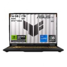 LAPTOP ASUS TUF GAMING F16, CORE I7-14650HX, 16GB, 1TB SSD, 16 PULGADAS FHD, WIN 11 HOME, COLOR JAEGER GRAY, RTX 5060 8GB GDDR7, 1 AÑO DE GARANTIA, GRADO MILITAR, - Garantía: 1 AÑO -