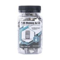 LINKEDPRO BY EPCOM / BOTE CON 100 PIEZAS DE PLUG MODULAR RJ45 CAT6 BLINDADO CON PIN DE TIERRA, CHAPADO DE ORO A 30 MICRAS PARA DURABILIDAD EXTREMA, - Garantía: 3 AÑOS -