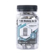 LINKEDPRO BY EPCOM / BOTE CON 100 PIEZAS DE PLUG MODULAR RJ45 CAT6 BLINDADO CON PIN DE TIERRA, CHAPADO DE ORO A 30 MICRAS PARA DURABILIDAD EXTREMA, - Garantía: 3 AÑOS -