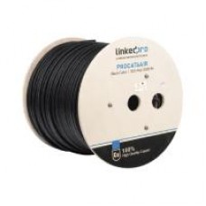 LINKEDPRO BY EPCOM BOBINA DE CABLE FTP CON MENSAJERO DE ACERO DE 305 M CAT6+ CALIBRE 23, COLOR NEGRO, PARA APLICACIONES EN VIDEO VIGILANCIA Y REDES DE DATOS / USO EN INTEMPERIE Y APLICACIONES AÉREAS, - Garantía: 5 AÑOS -